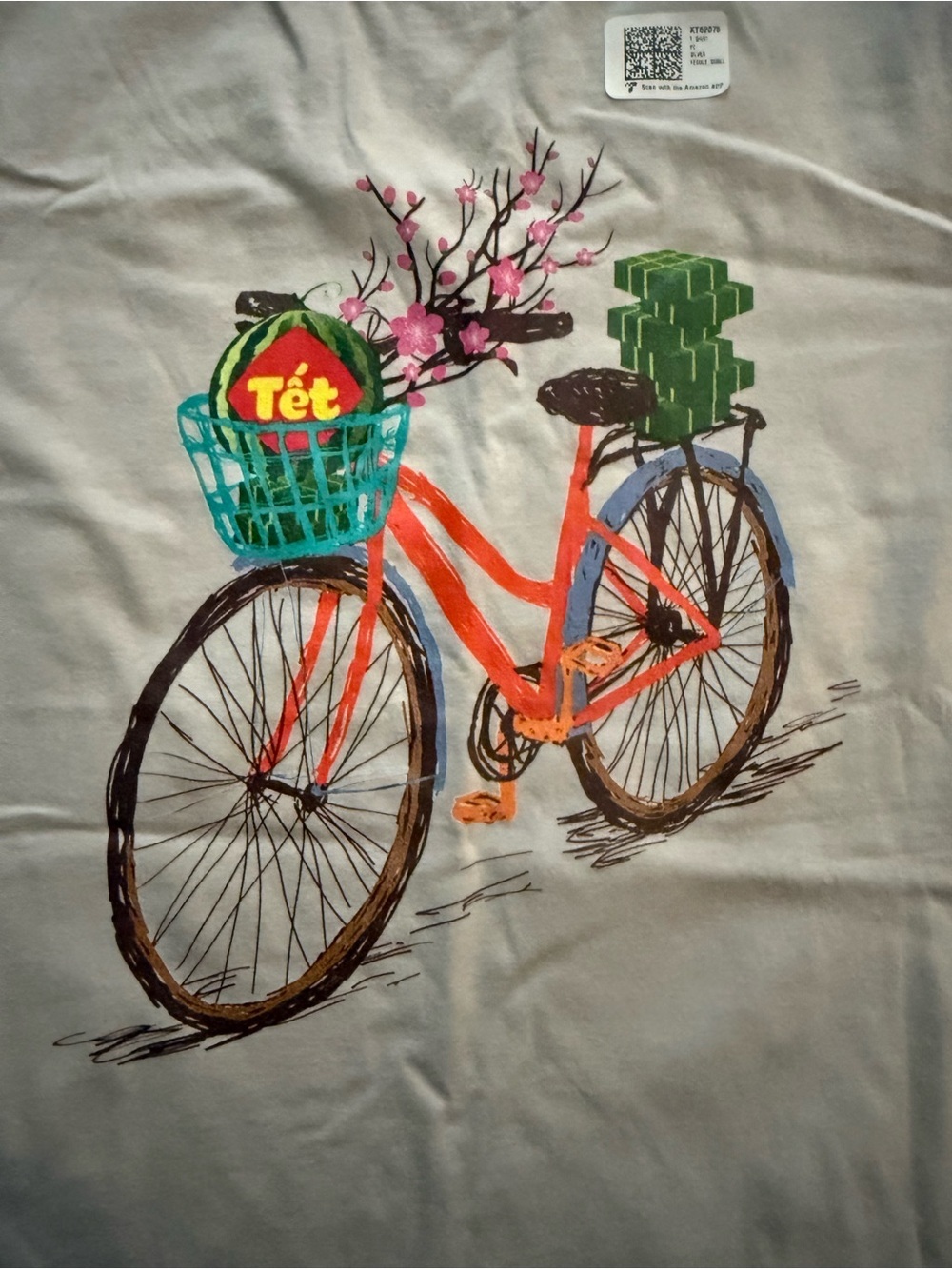 Port & Company Tet Bicycle Graphic Tee Small Cottagecore Art Tee - Picture 3 of 6